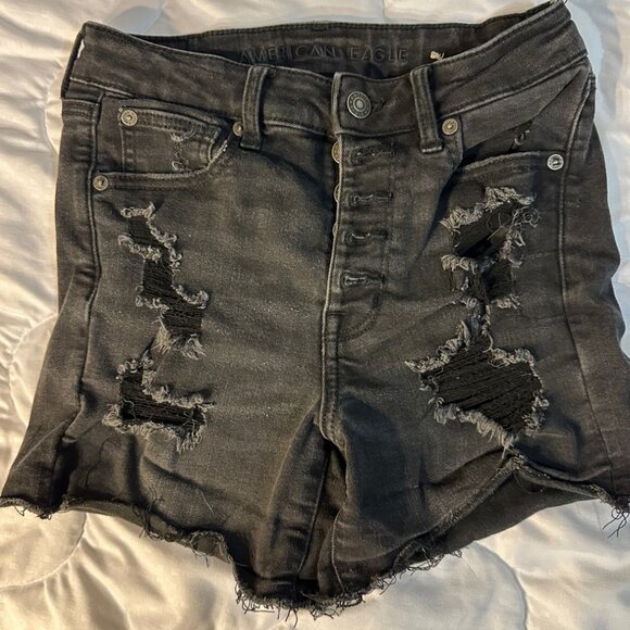 American Eagle Size 2 Button Fly Hi-Rise Shortie Strech - Picture 1 of 9